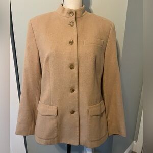Vintage Talbots Petites Tan Blazer - size 12 - fully lined, pure camel hair